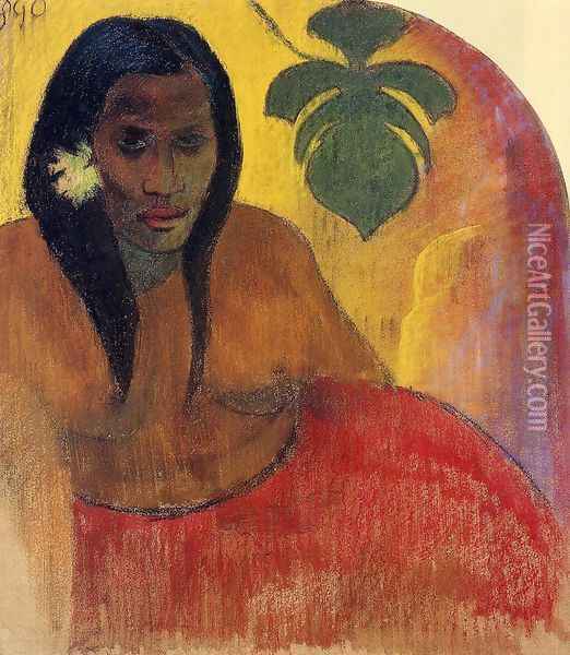 Tahitian Woman I Oil Painting - Paul Gauguin