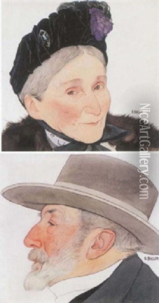 Portrait De La Mere D'ernest Bieler Oil Painting - Ernest Bieler