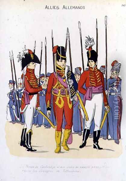 The Duke of Cambridge and His Aides de Camps Reviewing the Troops by Christoph Suhr 1771-1842 Oil Painting - Christoph Suhr