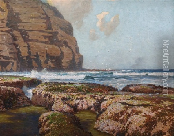 Rocky Coastline Oil Painting - William Lister-Lister
