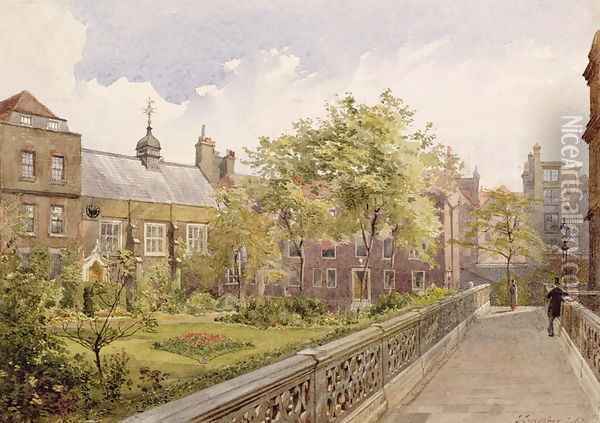 Staple Inn Hall from the Garden, 1882 Oil Painting - John Crowther