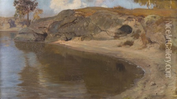 Flussufer Oil Painting - Thomas Leitner