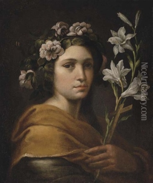 Saint Dorothea Oil Painting - Vincenzo Dandini