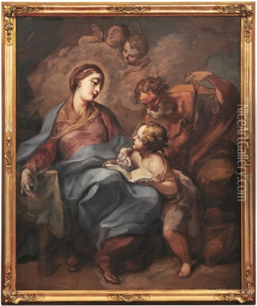 Heilige Familie Oil Painting - Antonio Balestra