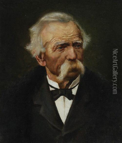 Portret Ojca Artysty Oil Painting - Aleksander Augustynowicz