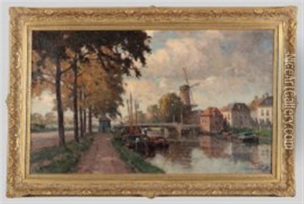 Sommer Am Kanal Oil Painting - Gerard Delfgaauw