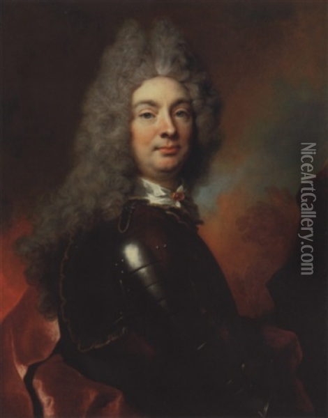 Portrait D'un Officier Oil Painting - Nicolas de Largilliere