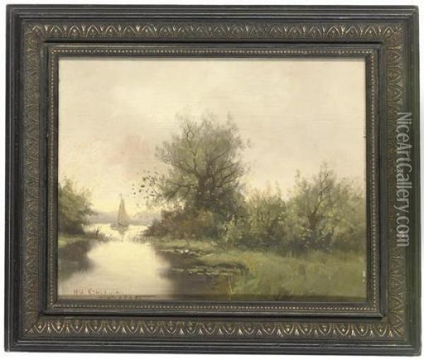 Boating Down The River Oil Painting - Hendrik D. Kruseman Van Elten