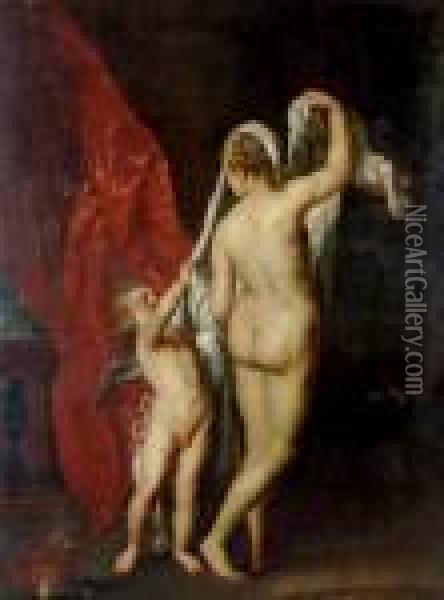 Venus And Cupid Oil Painting - Peter Paul Rubens