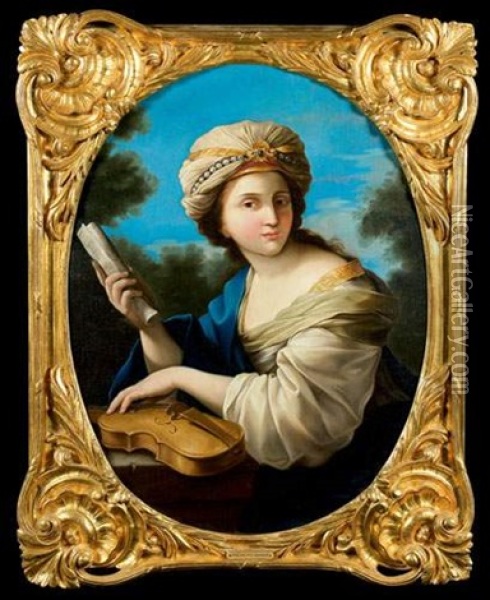 Sainte Cecile Oil Painting - Giovanni Francesco Romanelli