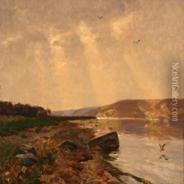 Mariagerfjord Oil Painting - Godfred B.W. Christensen