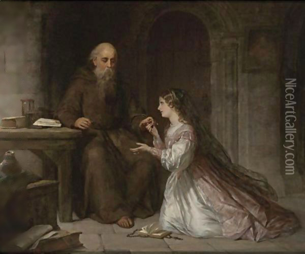 Juliet And The Friar Oil Painting - Sir Thomas Francis Dicksee