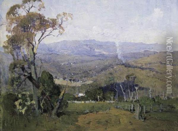 Summers Day, Looking East From Olinda Oil Painting - William Dunn Knox