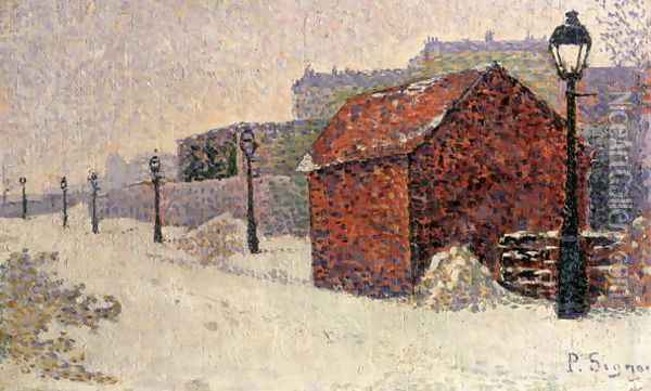 Snow, Butte Montmartre, 1887 Oil Painting - Paul Signac
