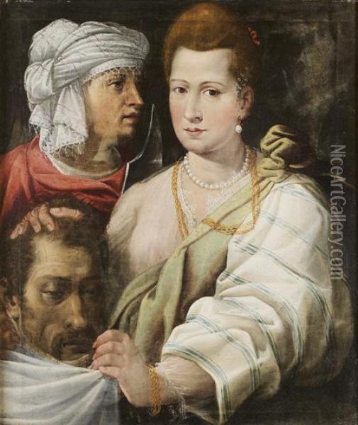 Judith Et Holopherne Oil Painting - Paolo Guidotti Borghese