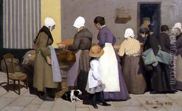 Breton Market, 1885 Oil Painting - Richard Gibbs Henry Toovey