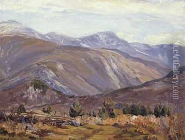 The Franconia Range - White Mountains Oil Painting - Mary Cable Butler