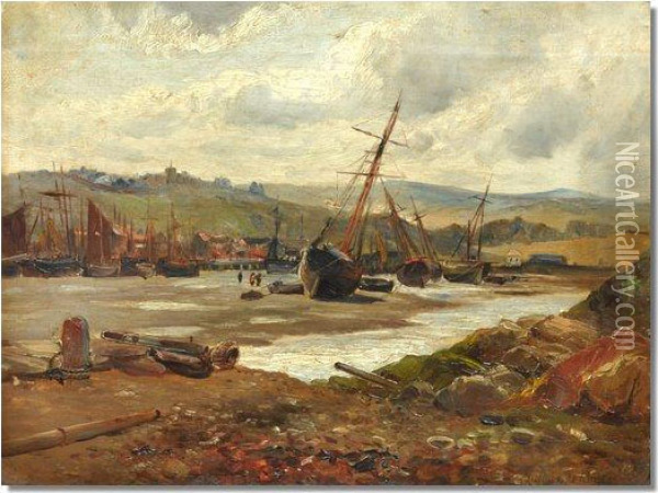 Low Tide Oil Painting - Gustave de Breanski