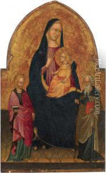 Madonna Col Bambino E Due Santi Oil Painting - Tommaso