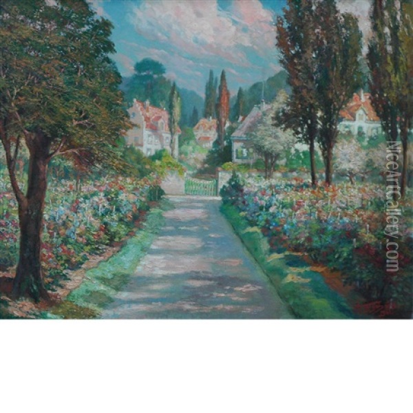 Jardin Fleuri Oil Painting - Medard Tytgat