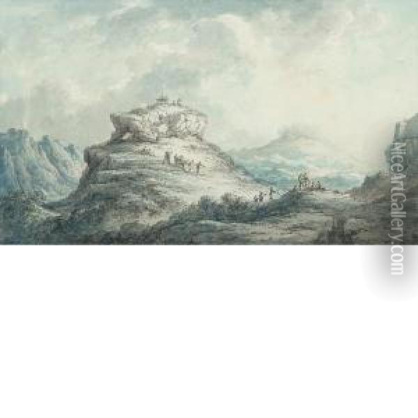 Paesaggio Siciliano Oil Painting - Claude Louis Chatelet