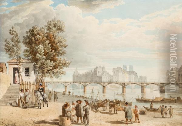 View Of Paris Oil Painting - Alexander Briullov