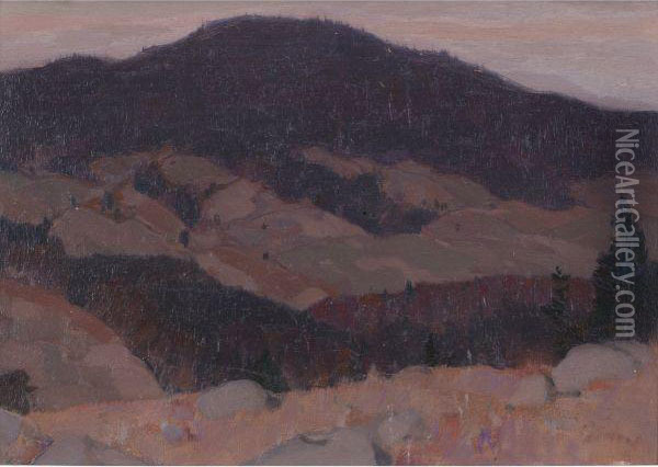 Autumn In The Laurentians (baie St. Paul) Oil Painting - Clarence Alphonse Gagnon
