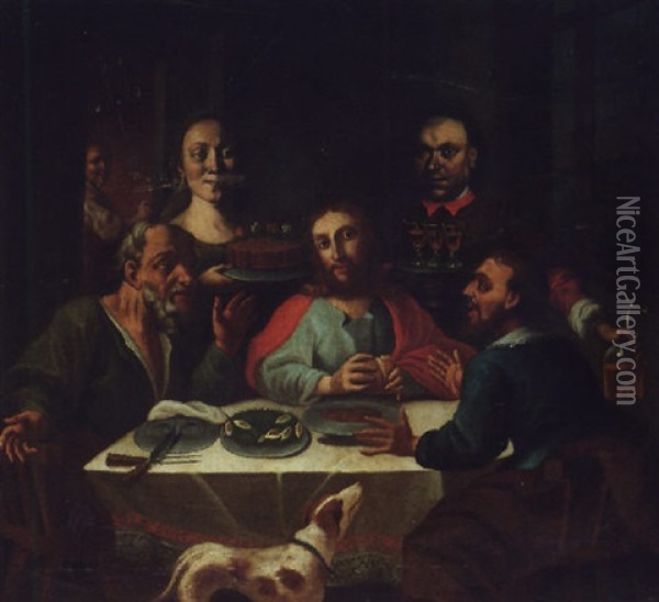 The Supper At Emmaus Oil Painting - Giuseppe Bonito