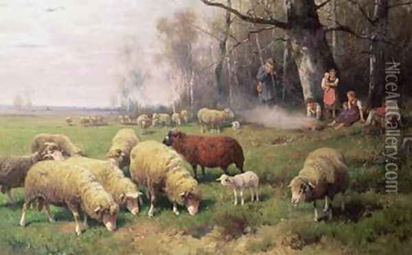 The Shepherds Family Oil Painting - Adolf Ernst Meissner