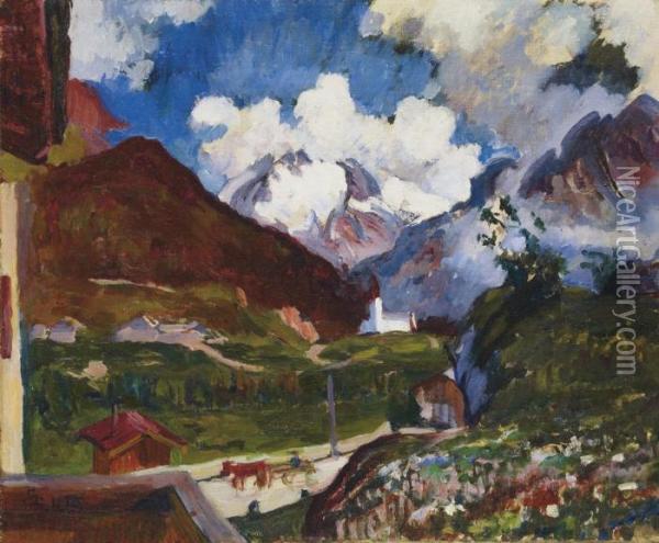 Maloja Mit Monte Forno Und Cima Di Rosso Oil Painting - Giovanni Giacometti