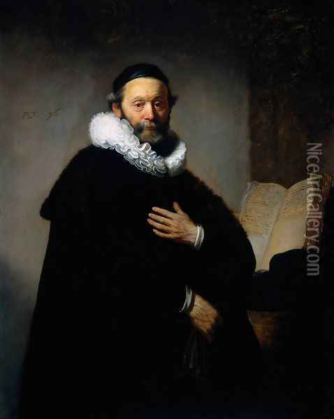 Portrait of Johannes Wtenbogaert (1557-1644), Remonstrant Minister Oil Painting - Rembrandt Van Rijn