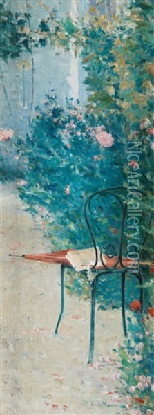 Tradgard, Grez (garden, Grez) Oil Painting - Karl Nordstroem