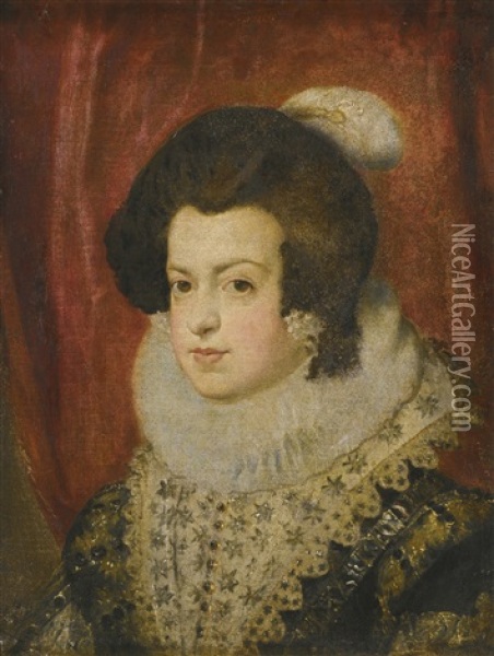 Portrait Of Isabel De Borbon Oil Painting - Diego Velazquez