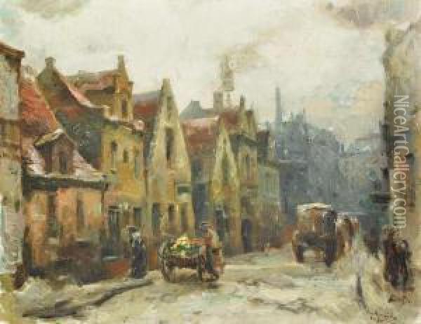 Early Morning In Bruges Oil Painting - Jaro Prochazka