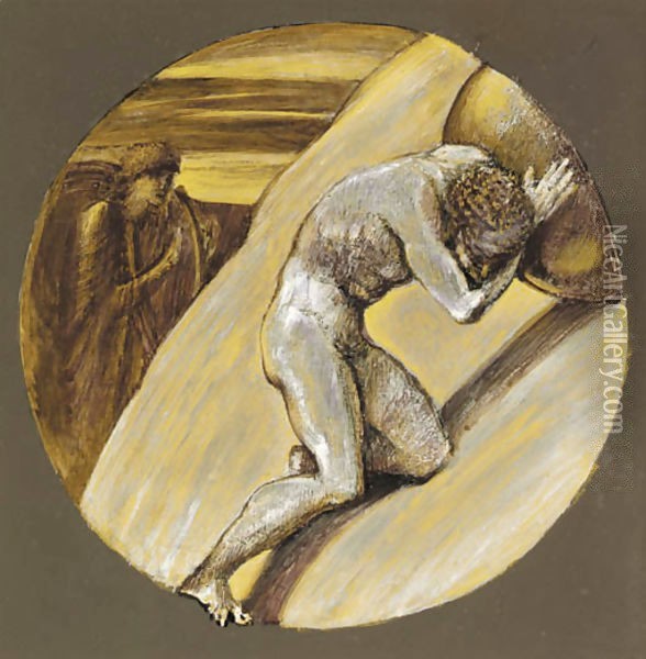 Sisyphus Oil Painting - Sir Edward Coley Burne-Jones