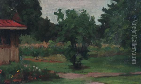 Garden Landscape Oil Painting - Thomas Pollock Anschutz