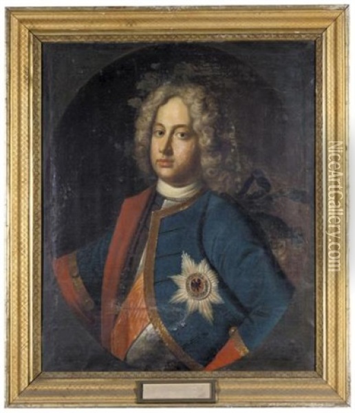 Portrait Of King Friedrich Wilhelm I Of Prussia Oil Painting - Andreas Moller