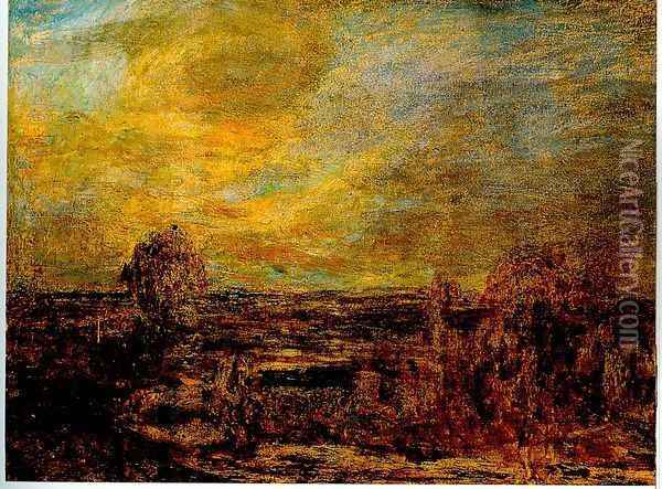 Level at dusk Oil Painting - Giovanni Segantini
