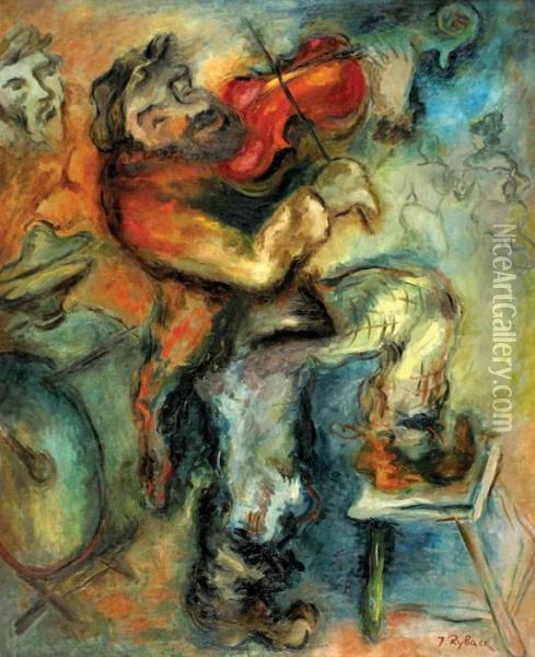 The Fiddler Oil Painting - Issachar ber Ryback