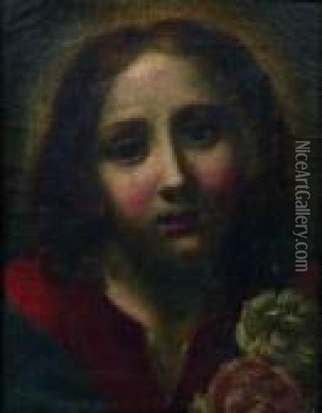 L'enfant Jesus En Buste Decore De Roses Oil Painting - Carlo Dolci