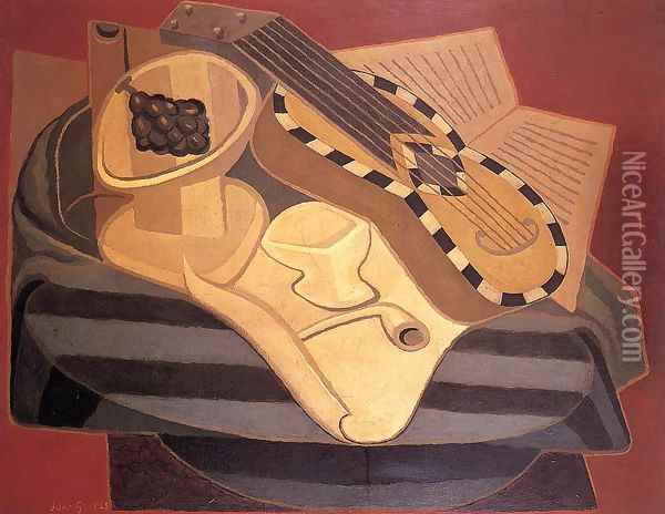 The Guitar with Inlay Oil Painting - Juan Gris