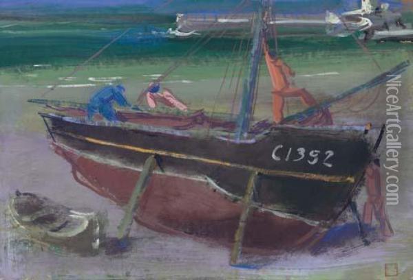Boats Oil Painting - Alexander Evgenievich Yakovlev