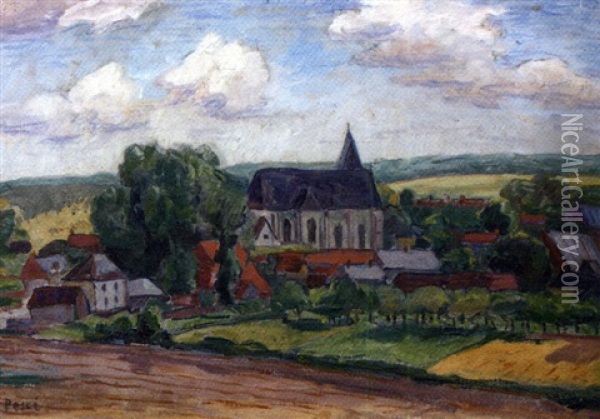 Village Oil Painting - Jean Peske