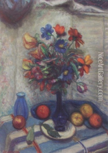 Still Life With Flowers Oil Painting - Sam Ostrowsky