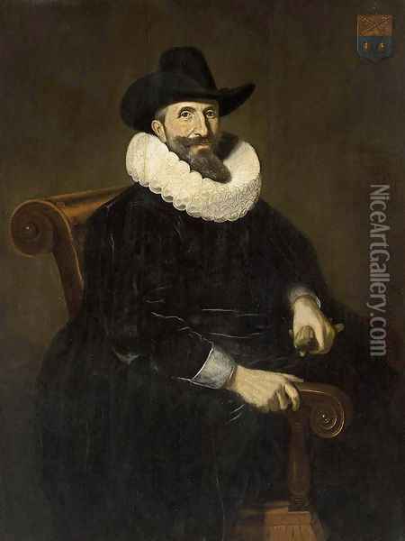Portrait of Elias van Cuelen 1643 Oil Painting - Dirck Dircksz. Santvoort