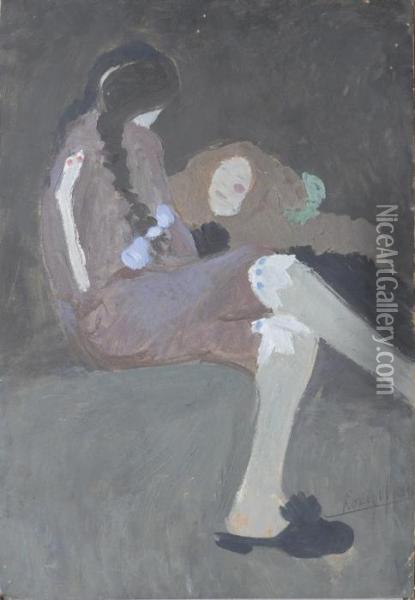 Bambine Oil Painting - Lorenzo Viani