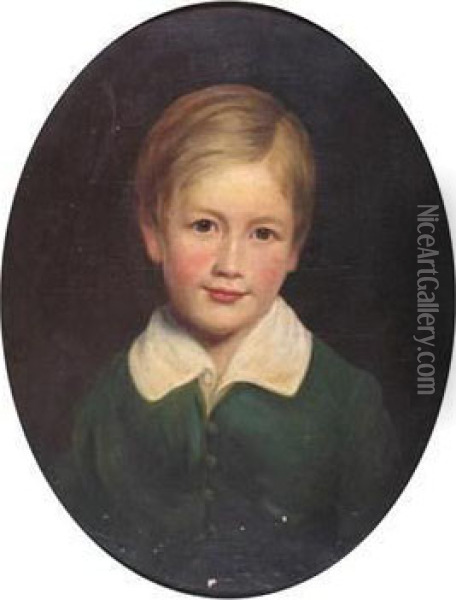 Portrait Of Henry Edward Williams Aged 7 Oil Painting - Solomon Cole