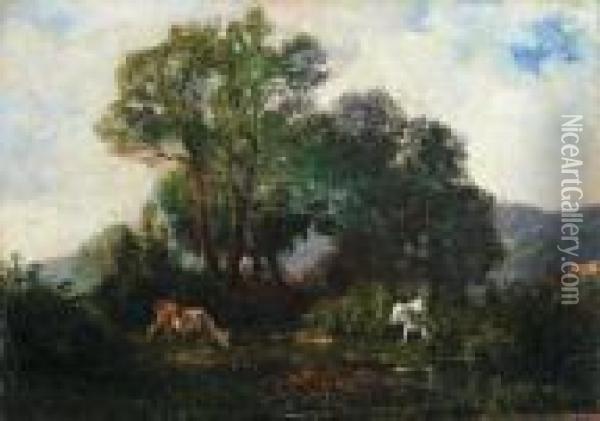Fontainebleau Oil Painting - Giuseppe Palizzi