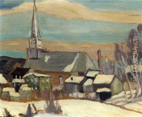 A French Canadian Village Oil Painting - Sir Frederick Grant Banting