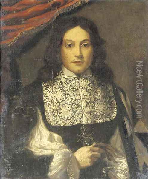 Portrait of a Knight of Malta Oil Painting - Giovanni Bernardo Carbone